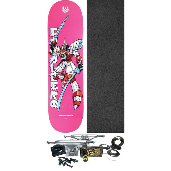 Powell Peralta Steve Caballero Gundam Pink FLIGHT Skateboard Deck - 8.5" x 32.08" - Complete Skateboard Bundle